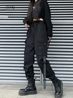 2025 New Fashion Hip Hop Cargo Pants Women Harem Pants Multi-Pocket Streetwear Casual Woman Pant S-3XL