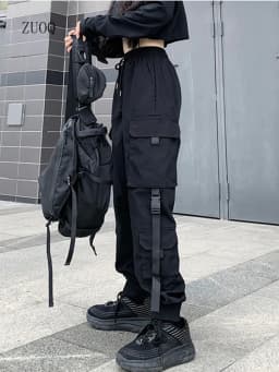 2025 New Fashion Hip Hop Cargo Pants Women Harem Pants Multi-Pocket Streetwear Casual Woman Pant S-3XL