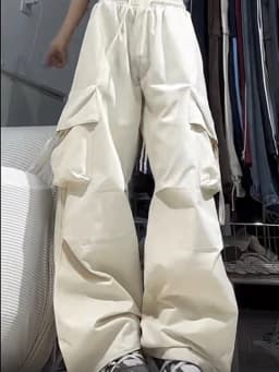 New Women Y2K Cargo Pants Fashion Casual High Waist Big Pockets Hip Hop Trousers Female Streetwear Drawstring Baggy Sweatpants