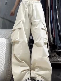 New Women Y2K Cargo Pants Fashion Casual High Waist Big Pockets Hip Hop Trousers Female Streetwear Drawstring Baggy Sweatpants