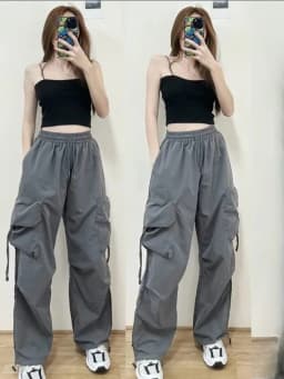 New Women Y2K Cargo Pants Fashion Casual High Waist Big Pockets Hip Hop Trousers Female Streetwear Drawstring Baggy Sweatpants