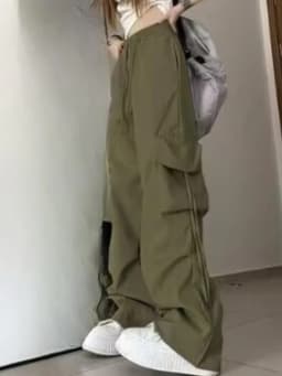 New Women Y2K Cargo Pants Fashion Casual High Waist Big Pockets Hip Hop Trousers Female Streetwear Drawstring Baggy Sweatpants
