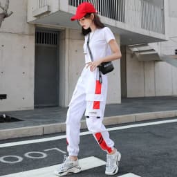 Women's Joggers Casual Sports Girls Fashion Hip-hop Streetwear Pants Fashion Cargo Pants Female Dance Sweatpants Trousers Black