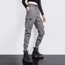 Women's Joggers Casual Sports Girls Fashion Hip-hop Streetwear Pants Fashion Cargo Pants Female Dance Sweatpants Trousers Black