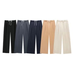 DUOPERI Women Fashion Solid Lace Up Side Zipper Straight Pants Vintage High Elastic Waist Female Chic Lady Trousers