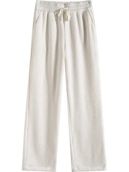 Afashion Lamb Velvet Thickened Corduroy Wide Leg Pants Women's Casual Trousers Autumn Winter Fashion plus Size Slimming Polye