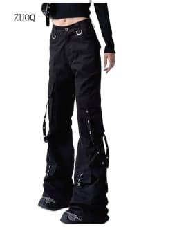 Black Work Pants for Women 2025 New Spring/summer High-end Loose Functional Straight Leg Pants Casual Long Pants