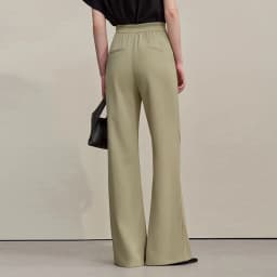 Amii Women's Wide Leg Pants 2026 Summer New Pin Tuck Cutout Casual Trousers Elastic Waist Loose Fit Office Long Pants 12622067