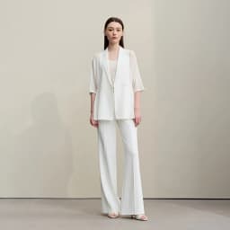 Amii Women's Wide Leg Pants 2026 Summer New Pin Tuck Cutout Casual Trousers Elastic Waist Loose Fit Office Long Pants 12622067