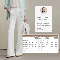 Amii Women's Wide Leg Pants 2026 Summer New Pin Tuck Cutout Casual Trousers Elastic Waist Loose Fit Office Long Pants 12622067
