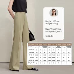 Amii Women's Wide Leg Pants 2026 Summer New Pin Tuck Cutout Casual Trousers Elastic Waist Loose Fit Office Long Pants 12622067