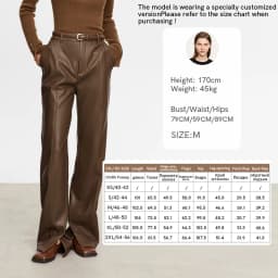 AMII Minimalist PU Leather Pants for Women 2026 Autumn Loose Clothing Wide Leg Pants Slit Fashion Office Lady Trousers 12343250