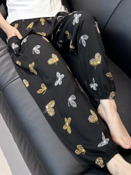 Cool Summer New Silk Cotton Spwear Loose Women's Wide Leg Pants Home Wear Floral Print Heat Resistant Comfortable Casual T...