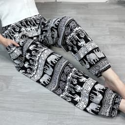 Cool Summer New Silk Cotton Spwear Loose Women's Wide Leg Pants Home Wear Floral Print Heat Resistant Comfortable Casual T...