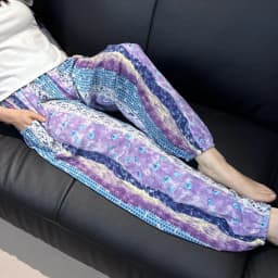 Cool Summer New Silk Cotton Spwear Loose Women's Wide Leg Pants Home Wear Floral Print Heat Resistant Comfortable Casual T...