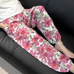 Cool Summer New Silk Cotton Spwear Loose Women's Wide Leg Pants Home Wear Floral Print Heat Resistant Comfortable Casual T...