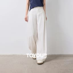 TOYOUTH Women Wide Leg Pants Summer 2026 Textured 3D Pleated Design Hip Covering Loose Breathable Comfortable Casual Daily Style
