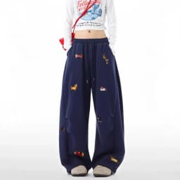 Dachshund-Embroidery-Sweatpants-Loose-Casual-Joggers-Wide-Leg-Couple-Streetwear-Fun-Fashion-Comfortable-Pants-baggy-sweatpants