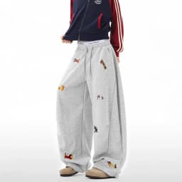 Dachshund-Embroidery-Sweatpants-Loose-Casual-Joggers-Wide-Leg-Couple-Streetwear-Fun-Fashion-Comfortable-Pants-baggy-sweatpants