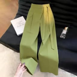 2027 Summer New Design Sense Suit Trousers Women High Quality Lace-up Wide-leg Pants Ladies Fashion Temperament High Waist Pants