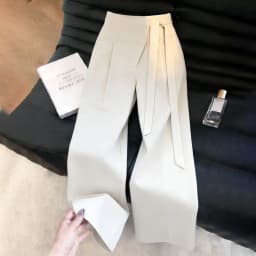 2027 Summer New Design Sense Suit Trousers Women High Quality Lace-up Wide-leg Pants Ladies Fashion Temperament High Waist Pants