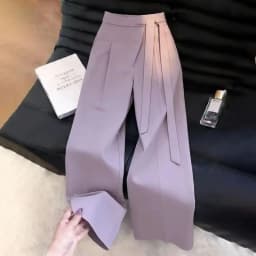 2027 Summer New Design Sense Suit Trousers Women High Quality Lace-up Wide-leg Pants Ladies Fashion Temperament High Waist Pants