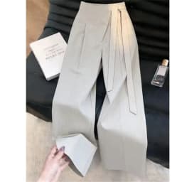 2027 Summer New Design Sense Suit Trousers Women High Quality Lace-up Wide-leg Pants Ladies Fashion Temperament High Waist Pants