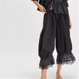 Bloomers Pants for Women Y2K Lace Trim Vintage Pantaloons Cute Ruffled Pumpkin Long Pants Capri Pajama Bottoms Casual Streetwear
