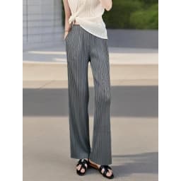 Miyake Pleated Loose Plus Size Pants Female 2025 Summer New High-end Thin Wide-leg Casual High Waist Pleated Straight Pants Thin