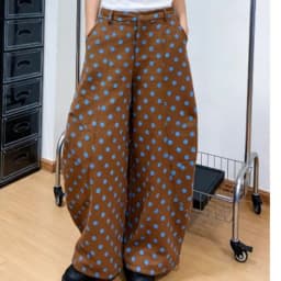 Y2K Barrel Jeans for Women Polka Dots Print High Waist Wide Leg Mom Jeans Vintage Boyfriend Denim Pants Streetwear