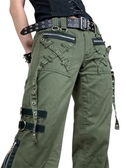 Women Chain Buckle Cargo Pants Dark Academia Hip Hop Punk Gothic Grunge Y2K Trousers Low Waist Straight Long Pants With Pockets