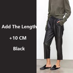 Genuine Leather Harem Pants Women's Real Sheepskin Trousers High Waist Women Pants 2026 New Elastic Waist Streetwear