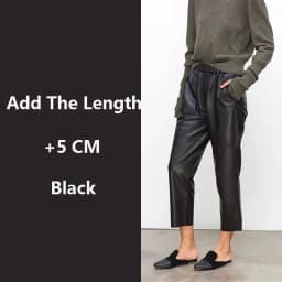 Genuine Leather Harem Pants Women's Real Sheepskin Trousers High Waist Women Pants 2026 New Elastic Waist Streetwear
