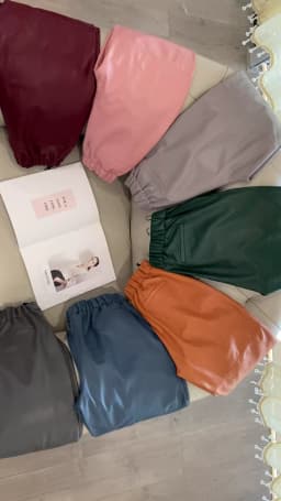 Genuine Leather Harem Pants Women's Real Sheepskin Trousers High Waist Women Pants 2026 New Elastic Waist Streetwear