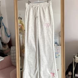 2024 Autumn Winter High Waist Slim Fit Flare Pants Japanese Original Bow Y2k Aesthetic Sweet Girl Sweatpants Pantalones De Mujer