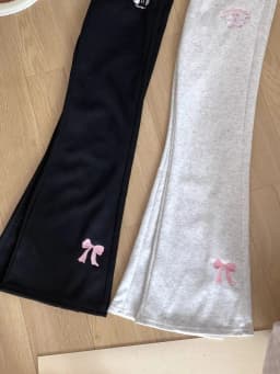 2024 Autumn Winter High Waist Slim Fit Flare Pants Japanese Original Bow Y2k Aesthetic Sweet Girl Sweatpants Pantalones De Mujer