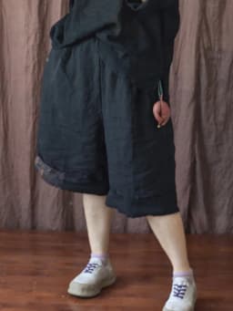 Johnature Women Vintage Wide Leg Pants Elastic Waist Solid Color Trouser 2025 Summer New Loose Original Linen Knee Length Pants