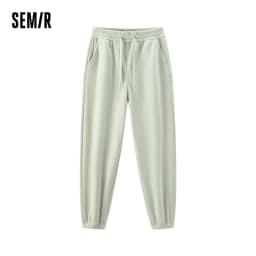 Semir Casual Pants Women Winter Fleece Anti-Static Loose Paneled Cuffed Long Pants 2025 New Sporty Sweatpants Women'S Wear