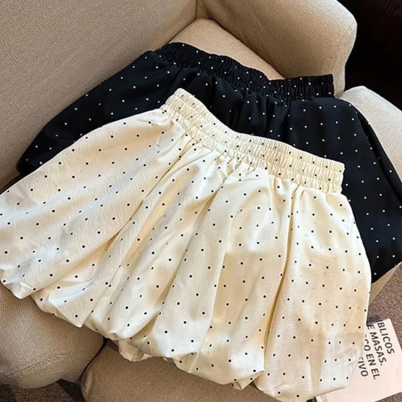2026 Summer New Womens Sweet Polka Dot Bubble Shorts High Waist Puffy Anti-Exposure Safety Shorts with Pockets Cute Casual Pants