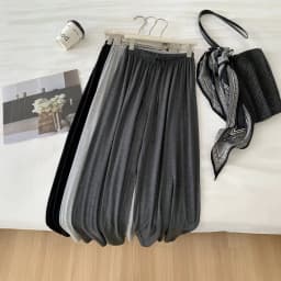 Drapey Straight-leg Pant For Women, Slimming High-waisted Wide-leg Casual Pants, Summer Floor-length Walking Pants