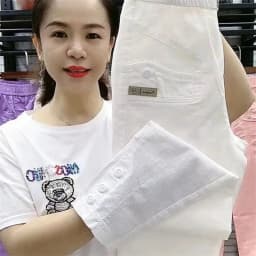 Korean Women's pants Summer New 2026 High Waist Cotton Hemp Casual Slim High Waist Pants Female Loose Harun pants Ladies Trouser