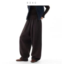 Women's Knitted Wool Pants, Elastic Waist Casual Wide-Leg Pants, Autumn and Winter Style 2026
