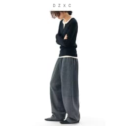 Women's Knitted Wool Pants, Elastic Waist Casual Wide-Leg Pants, Autumn and Winter Style 2026
