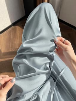 Women's Wide Leg Pants Summer Ice Silk Straight Trousers High Waist Ladies Casual Loose Satin Soft Full-length Pants for Women