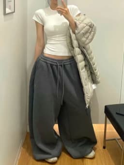 Y2K Streetwear Gray Sweatpants Woman Korean Oversized Loose All Match Sports Pant High Waist Drawstring Casual Wide Leg Trousers