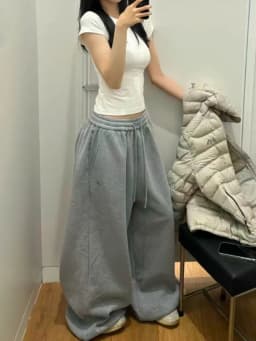 Y2K Streetwear Gray Sweatpants Woman Korean Oversized Loose All Match Sports Pant High Waist Drawstring Casual Wide Leg Trousers