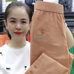 Women Cotton Linen Harun Pants Spring Summer New Fashion High Waist All-Match Thin Casual Pants Female Nine-Point Pants Ladies