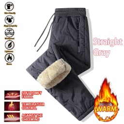 Outdoor Women's Plush Thick Fleece Lined Sweatpants Straight-leg Waterproof Pants Windproof Outerwear Thermal Casual Pants