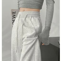 Lady Classic Korean High Waist Trousers Girls Fashion Wide Leg Sweatpants Female Streetwear Baggy Casual Daily Pants