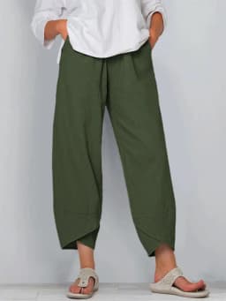 Vintage Cotton and Linen Loose Harem Pants Casual High Waist Wide Leg Trousers Women Harajuku Printed Baggy Pants Oversized